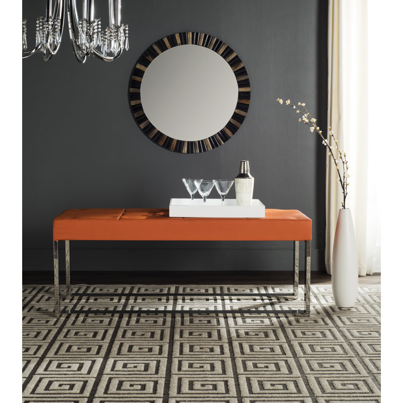 Banc en similicuir Owsley, Orange