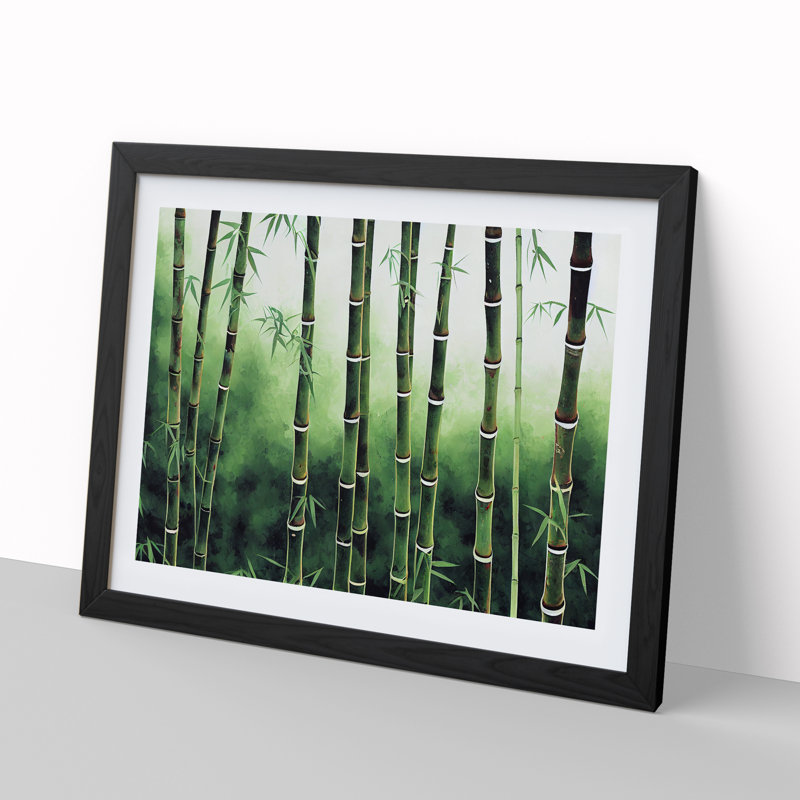 Magnificent Bamboo Forest - Single Picture Frame Painting, 46cm H x 64cm W x 2cm D, Black