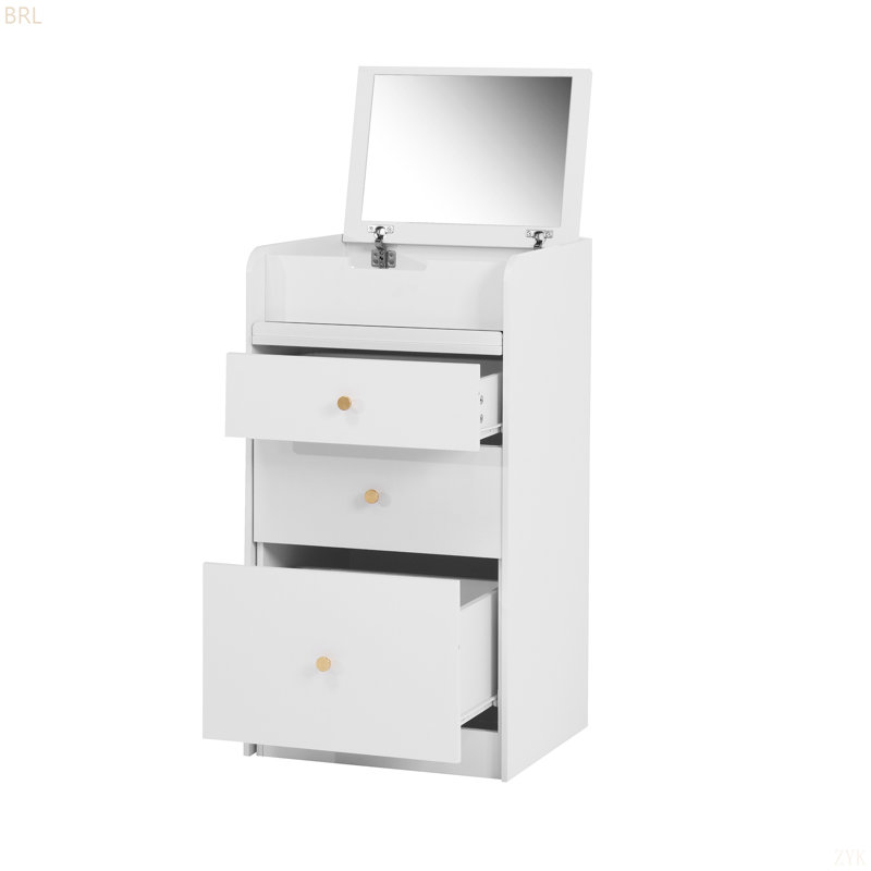 Petit meuble-lavabo avec miroir - ensemble de coiffeuse avec coiffeuse, chaise, tiroirs, petite coiffeuse mignonne pour les filles dans le salon