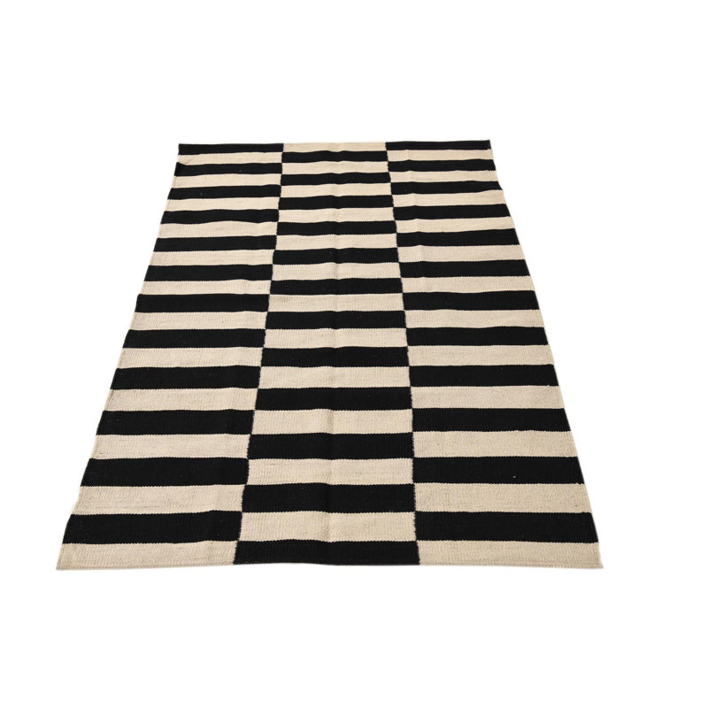 Tapis noir et blanc Ivey