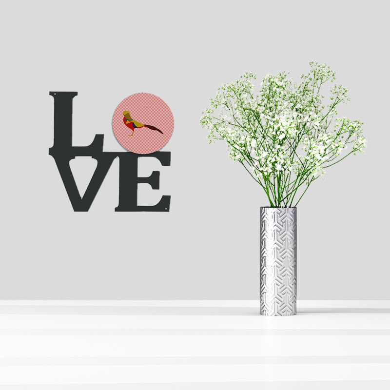 Décoration murale en métal avec contrôle de la langue faisan, Rose