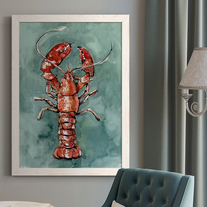 Blaid Aquatic Lobster II, reproduction d'art sur toile, Blanc, H 37,5 po x l 27,5 po x P 1 po