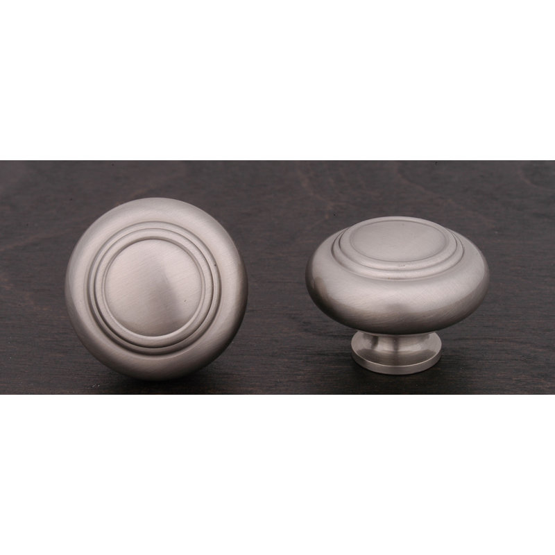 Poignée champignon Ringed CK Series, Nickel satiné, Diamètre du bouton 1,25 po