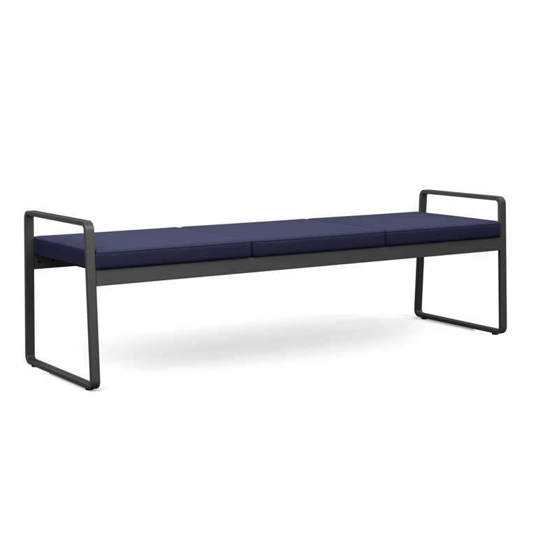 Structure en métal 3 places Gansett, Bleu marine Visite Libre - Tissu uni, Gris anthracite