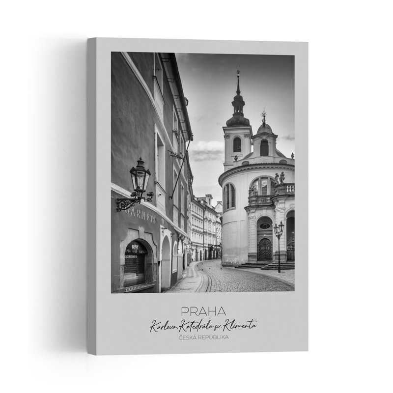 Historic Prague Church Street Classic Abstract Contemporary Architecture City Wall Art Print by Melanie Viola - Print