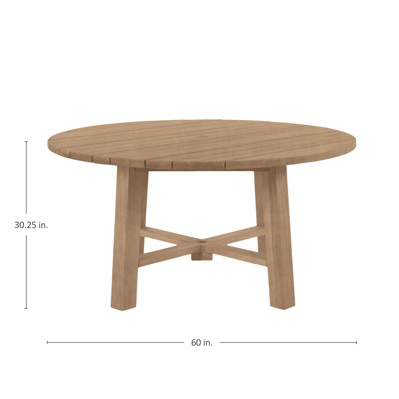 Paige Outdoor Dining Table, Natural Teak