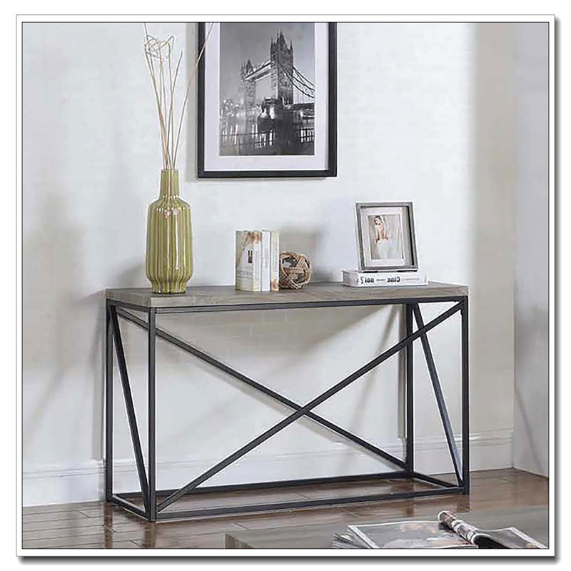 Sonoma Grey and Black Rectangular Sofa Table
