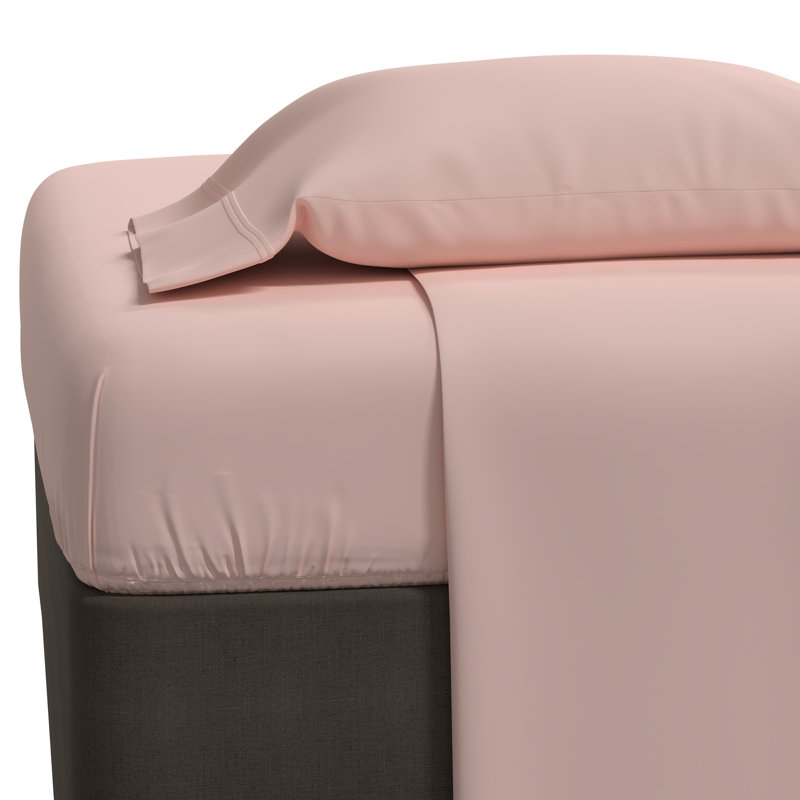 100% Cotton Super-Soft Flannel Sheet Set, Queen Sheet Set with Fitted Sheet and Pillowcase, Blush, Solid Color
