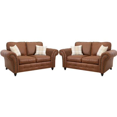 Bodnar 2 Piece Faux Leather Standard Living Room Set