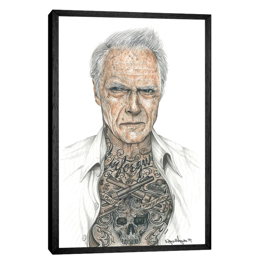 Gerahmtes Leinwandbild - Gemälde „OG Eastwood” von Inked Ikons