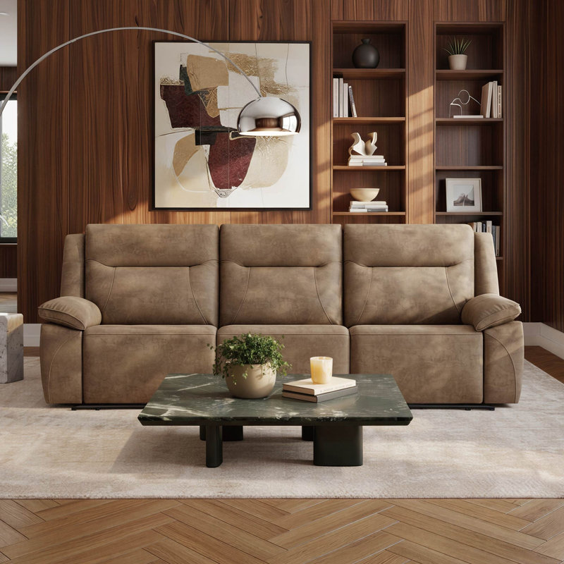 Jagger 3 - 109'' Piece Power Reclining Sofa, Splash Light Brown Polyester