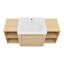 Ensemble de meuble-lavabo mural 48 po avec lavabo en céramique blanche et 2 tablettes de rangement et 1 porte à fermeture en douceur, emballage KD, contreplaqué-825946663