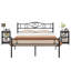 Ensemble de chambre à coucher 3 pièces Kempst, cadre de lit en métal noir avec 2 tables de chevet à tablettes ouvertes, ensemble de lit plateforme en métal avec table d'appoint de 2, ensemble de mobilier de chambre pour petit espace pour appartement, chambre d'amis, chambre à coucher moderne-737466141-737466114