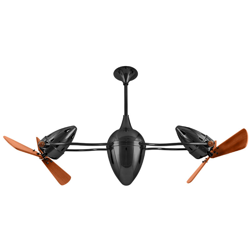 48" Ar Ruthiane 3 Blade Ceiling Fan, Black Nickel