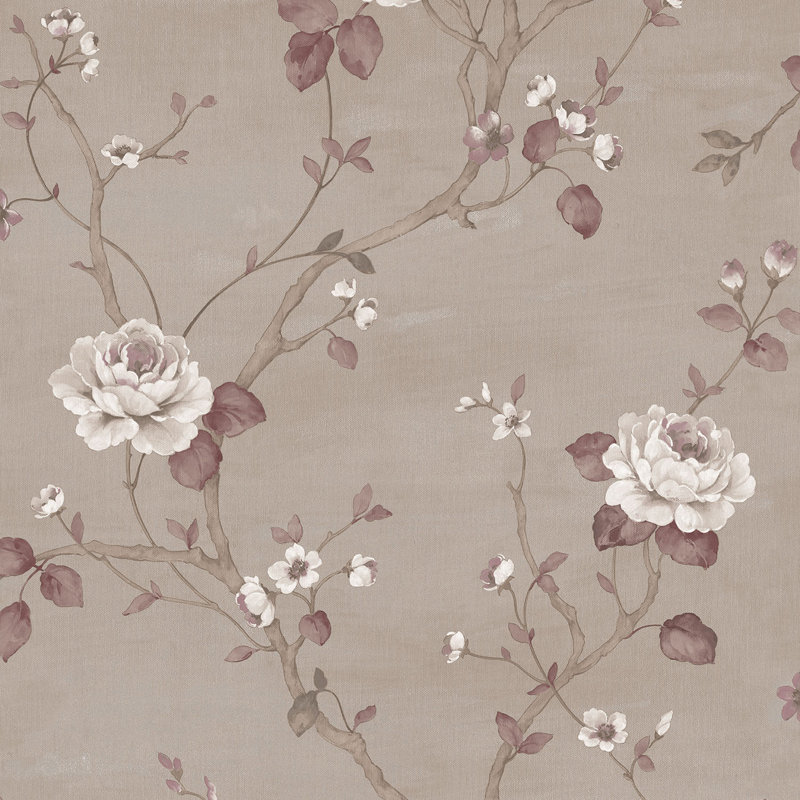 Moffitt 10m x 53cm Textured Satin Wallpaper Roll, Pink/Grey