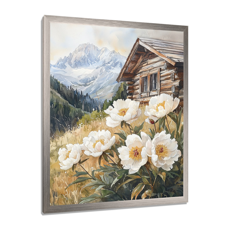 Gilliam - impressions sur toile florales, Argent argent, H 40 po x l 30 po, Reproduction encadrée d'une seule photo