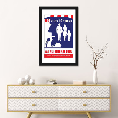 « wpa poster of oncle sam prenant une manger », affiche rétro sur toile