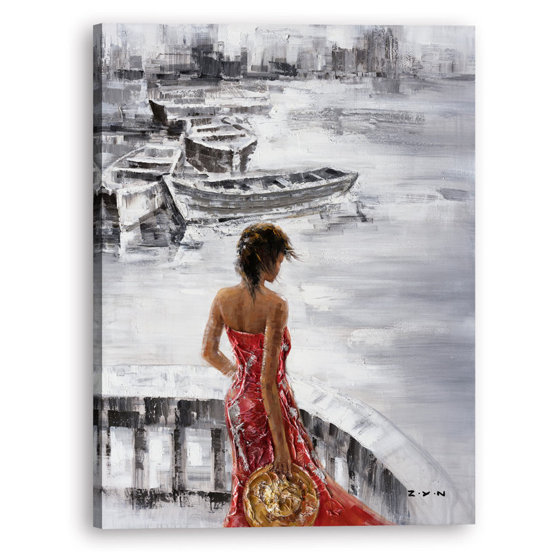 " Waiting At Sea ", 16" H x 12" W x 1" D