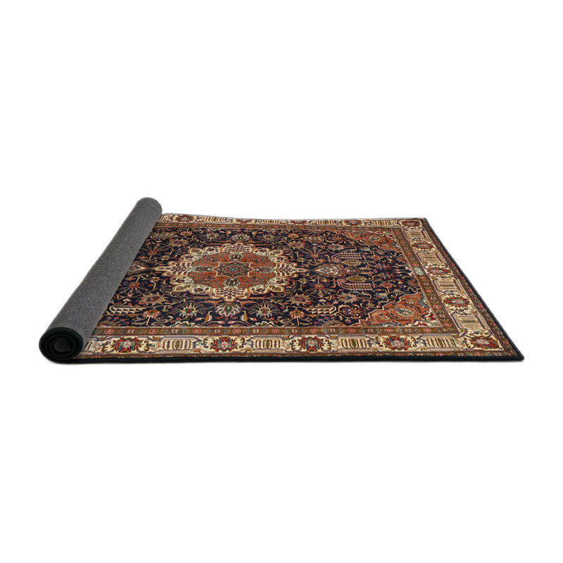Tapis brun à motif oriental, Rond 7 pi