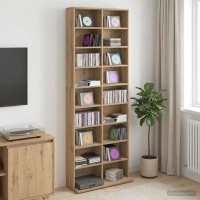  CD Cabinet Engineered Wood Indoor Media Storage Unit Rack Bedroom Home