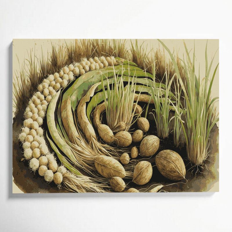 Vegetables Tiger Nut Brown Canvas Wall Art, 11" H x 14" W