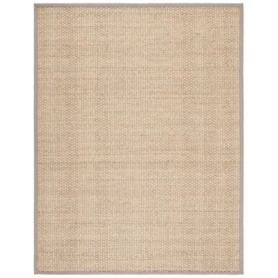 Tapis naturel / gris en lattes de bambou / gris chiné