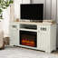 Meuble télé 61 po avec foyer électrique blanc pour téléviseur de 65 po ou moins-1347561983