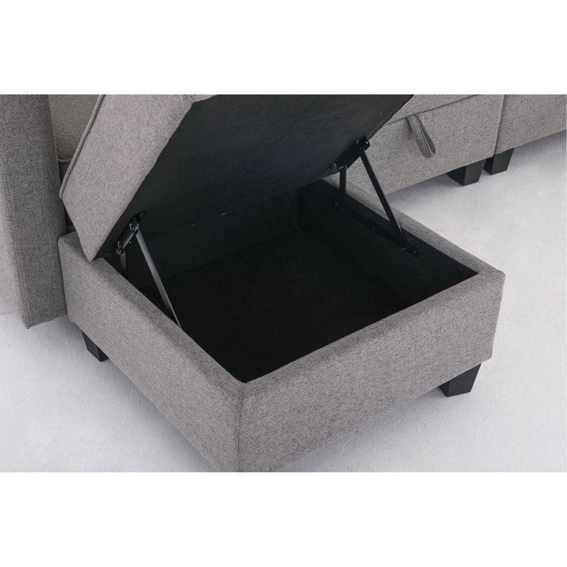 Petit canapé modulaire à 3 places avec canapé modulaire en L et canapé gris foncé