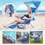 Chaise de plage pliante avec sac à dos avec parasol réglable, dossier et repose-pieds, fauteuil de bronzage inclinable pour la plage-1563082884