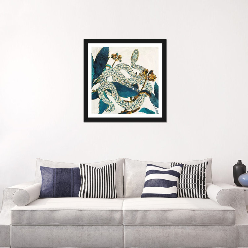 Summer Garden - impression d'art graphique, Black Paper, White, H 24 po x l 24 po x P 1 po