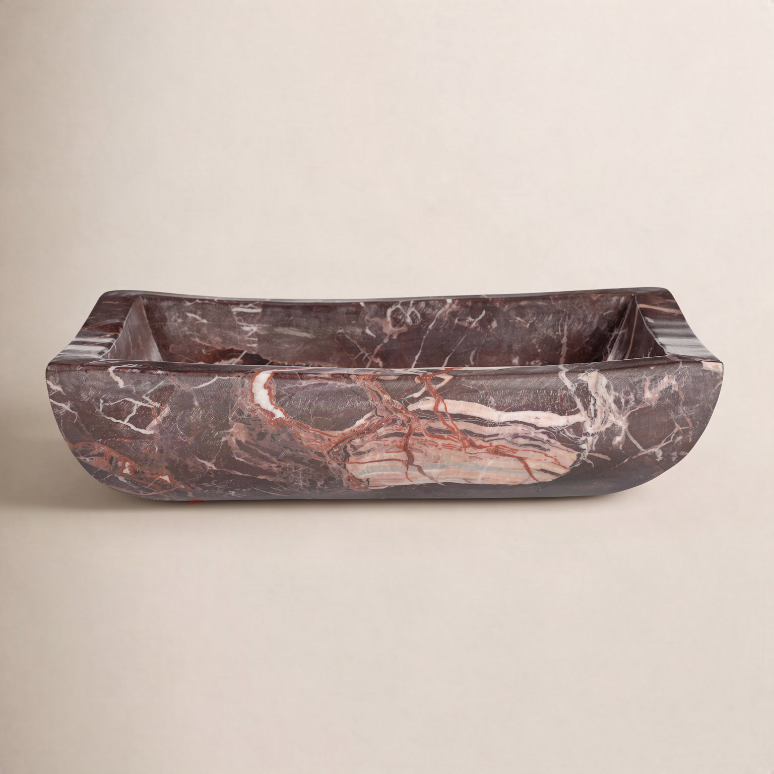 Genuine Marble Decorative Bowl, Red