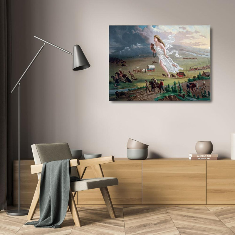 Alcott Hill® Gast, art sur toile tendue avec John Gallery, titre: American Progress, H 19 po x l 24 po