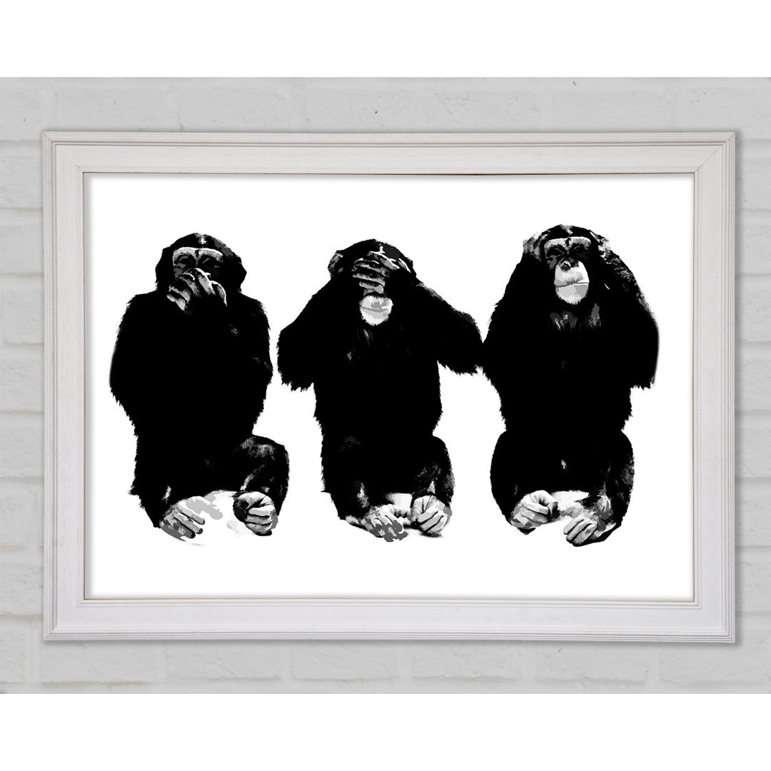 Speak No Evil See No Evil Hear No Evil - Einzelne Bilderrahmen Kunstdrucke