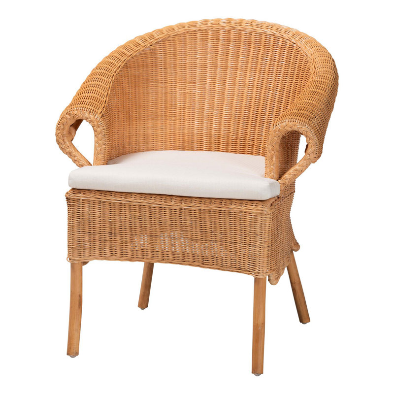 Chaise bohémienne tressée en rotin miel