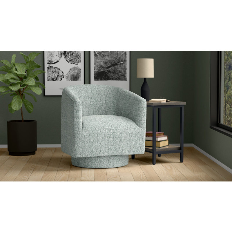 LeeRoy 29'' Wide Swivel Armchair, Baikal Blue Fabric
