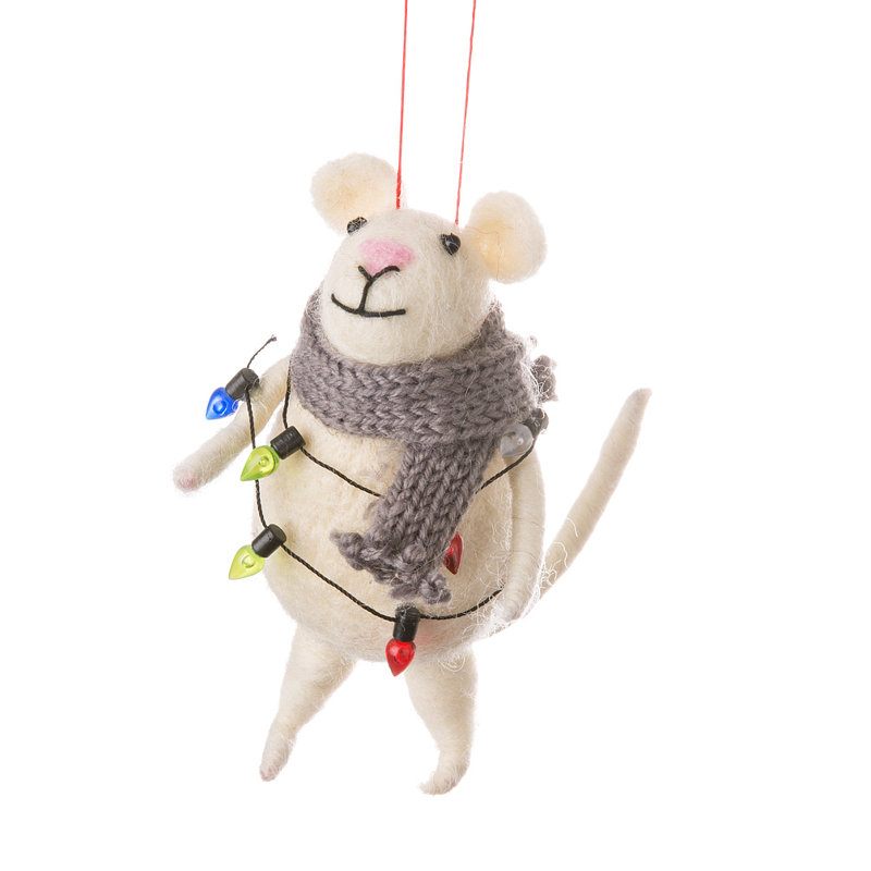 Ornement suspendu souris avec lumières