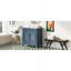 Meuble-lavabo de 30 po avec lavabo en céramique, armoire de rangement en bois massif avec portes à fermeture douce, style rétro, bleu