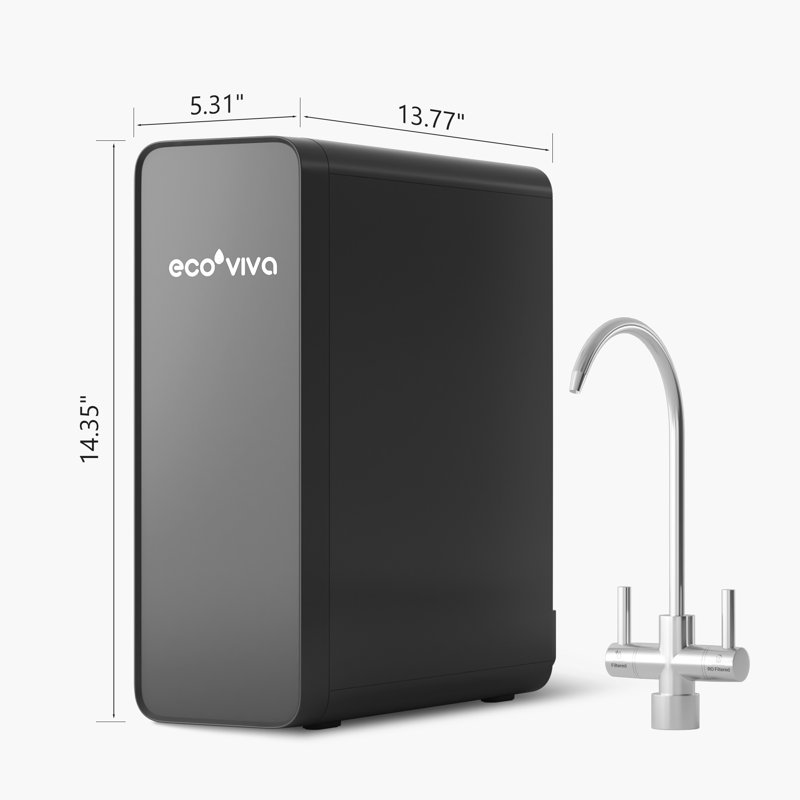 Système de filtration d'eau par osmose inversée sous le lavabo avec filtre à osmose inverse à 8 étapes, 600 GPD, haute efficacité, réduction des options PFAS, RO et eau filtrée