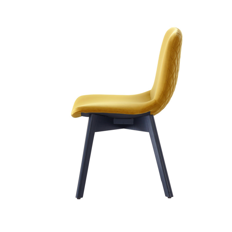 Jada 137.2cm H Velvet Upholstered Side Chair, Yellow