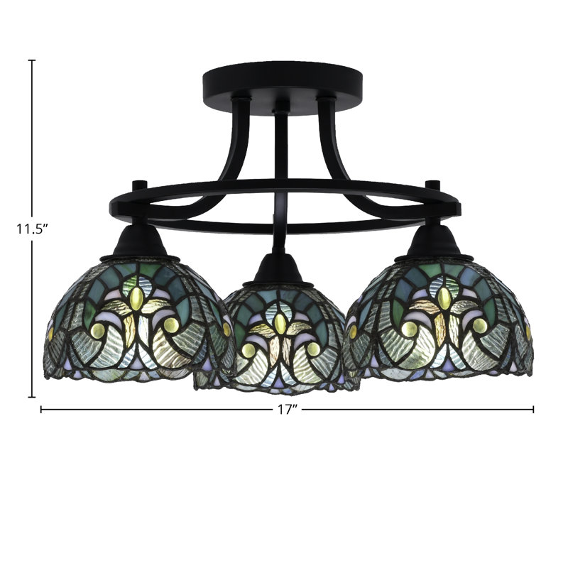 Paramount 3 Light Semi-Flush, Blue