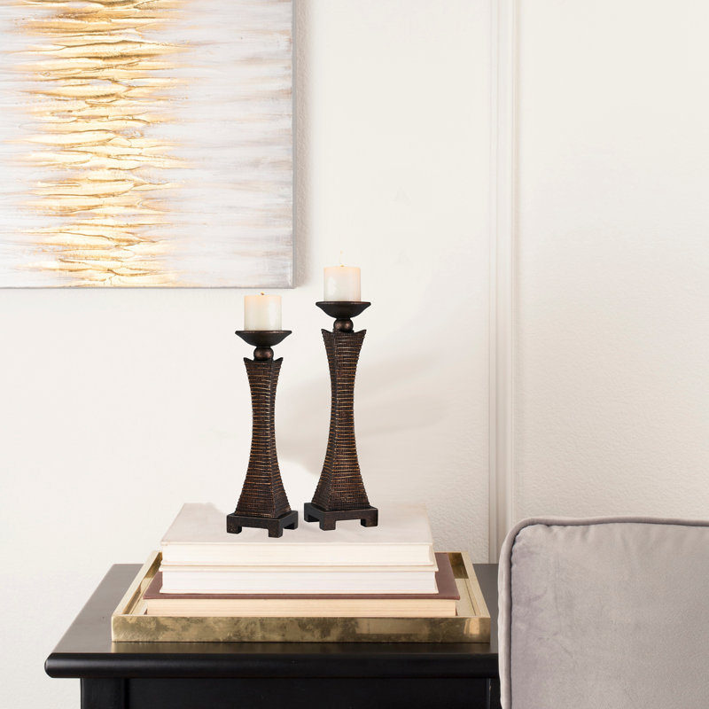 15.75" and 17.5" Tall "Kayan" Candleholder (Set of 2)