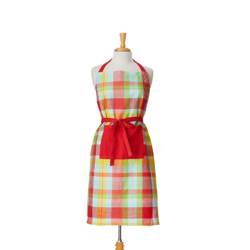 Fresh Pick Plaid Kitchen Apron - Everyday Cooking Textile, Machine Washable,