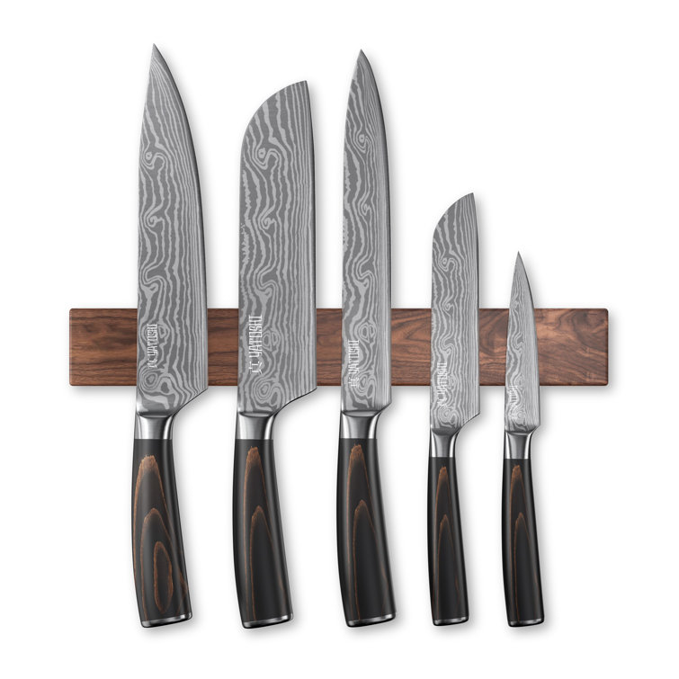 Knife Set, 6 pieces of Damascus steel knife set,magnetic knife holder,knife  holder,knife holder,storage rack,knife set Kitchen Knife Set BY ZZYY