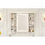 Armoire de salle de bain avec miroir et rangement - Beige / Crème / Mural