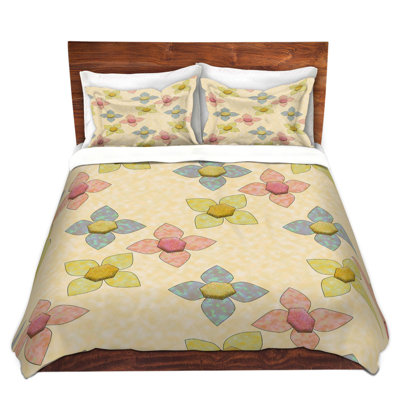 Ensembles de housse de couette DiaNoche en microfibre par Ruth Palmer - Delicate Pixel Flowers