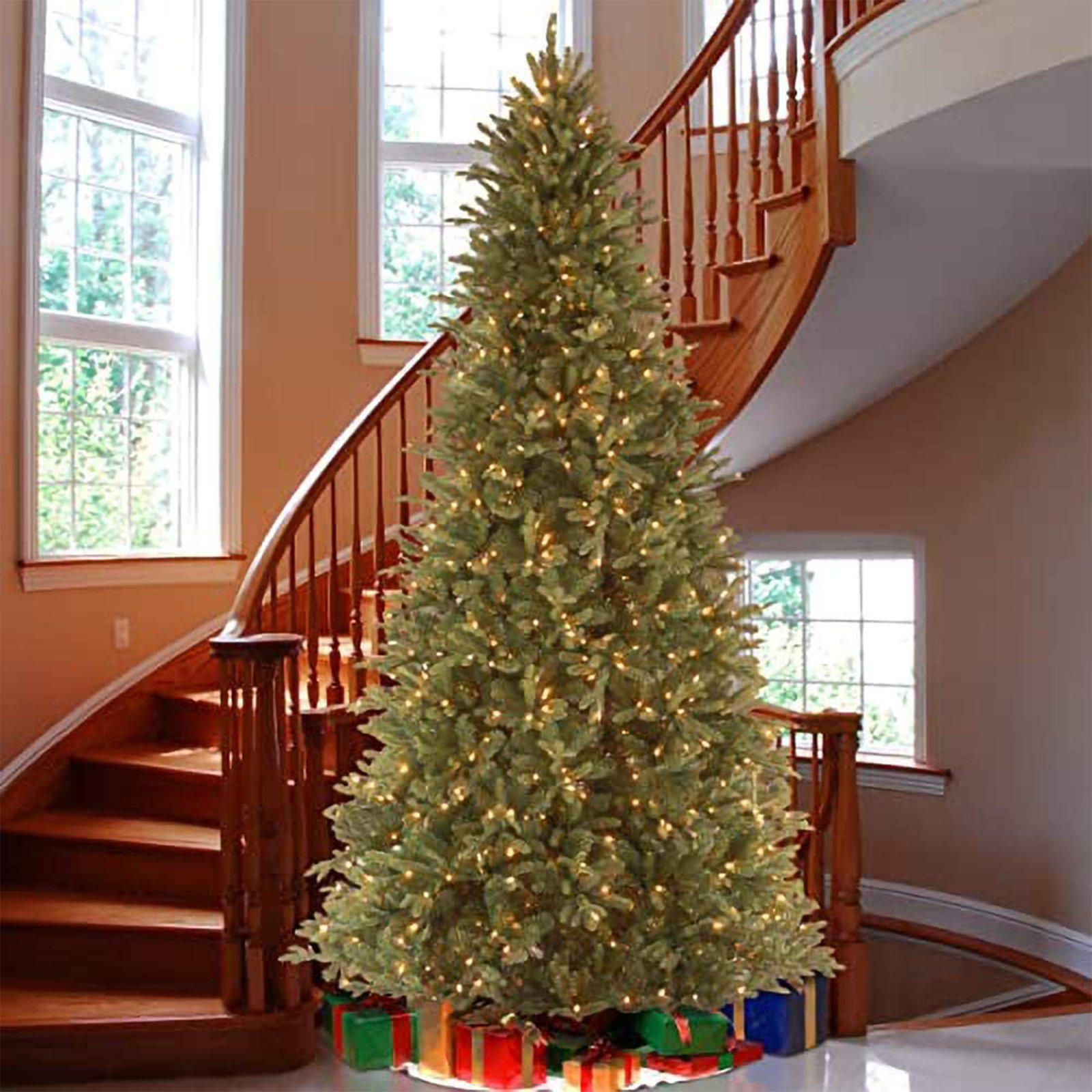 Adneta Lighted Artificial Fir Christmas Tree, 9'