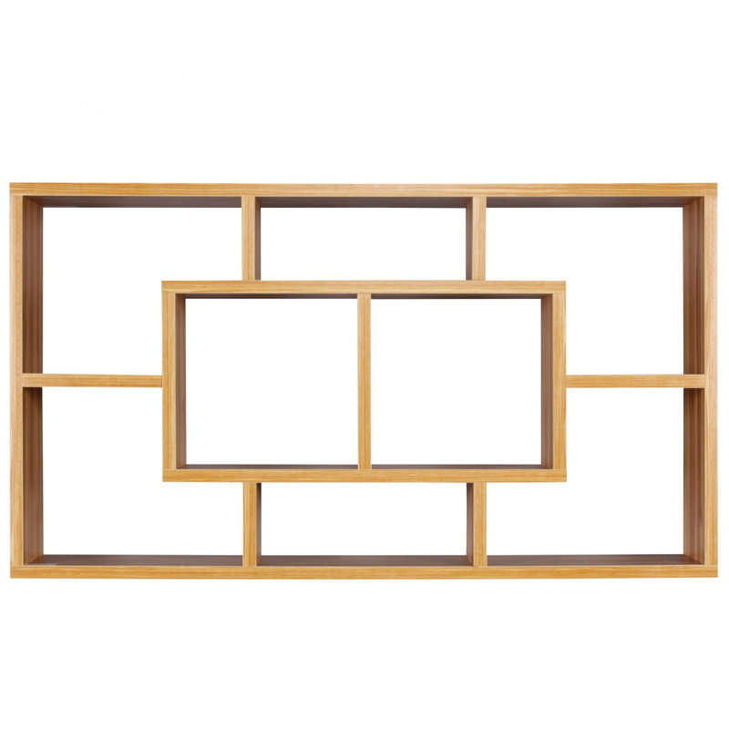 Tiffany 8 Piece Floating Shelf, 47.5cm H x 85cm W x 16cm D, Light Brown