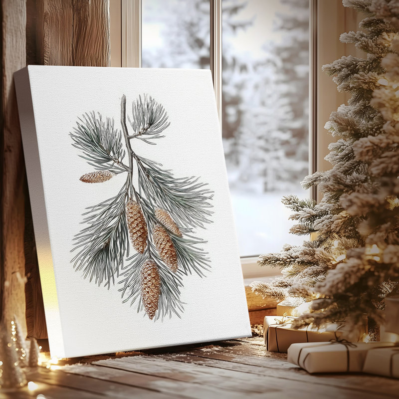 Snowige Manger at Eve - Toile tendue avec châssis de qualité supérieure, H 18 po x l 12 po