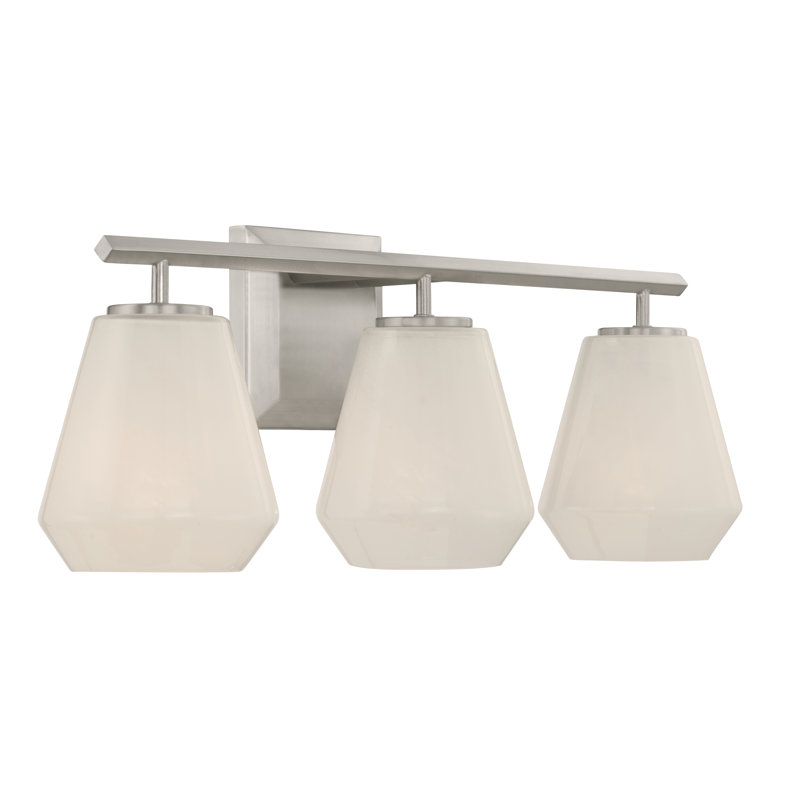 Meuble-lavabo 3 lumières 22,75 po Siena, H 8,25 po x l 22,75 po x P 6,75 po, Nickel, Trois lumières