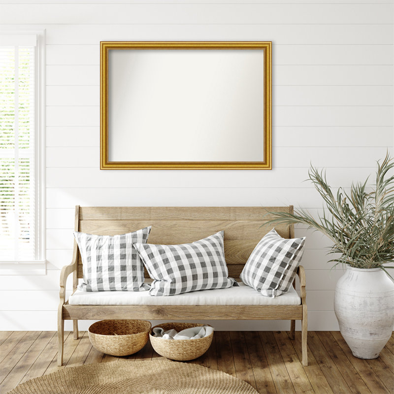 Townhouse Gold Non-Beveled Bathroom Wall Mirror, 32,75 po x 43,75 po
